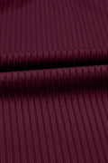 Burgundy Ribbed Knit Crossed Detail Tank Skort 2pcs Swimsuit