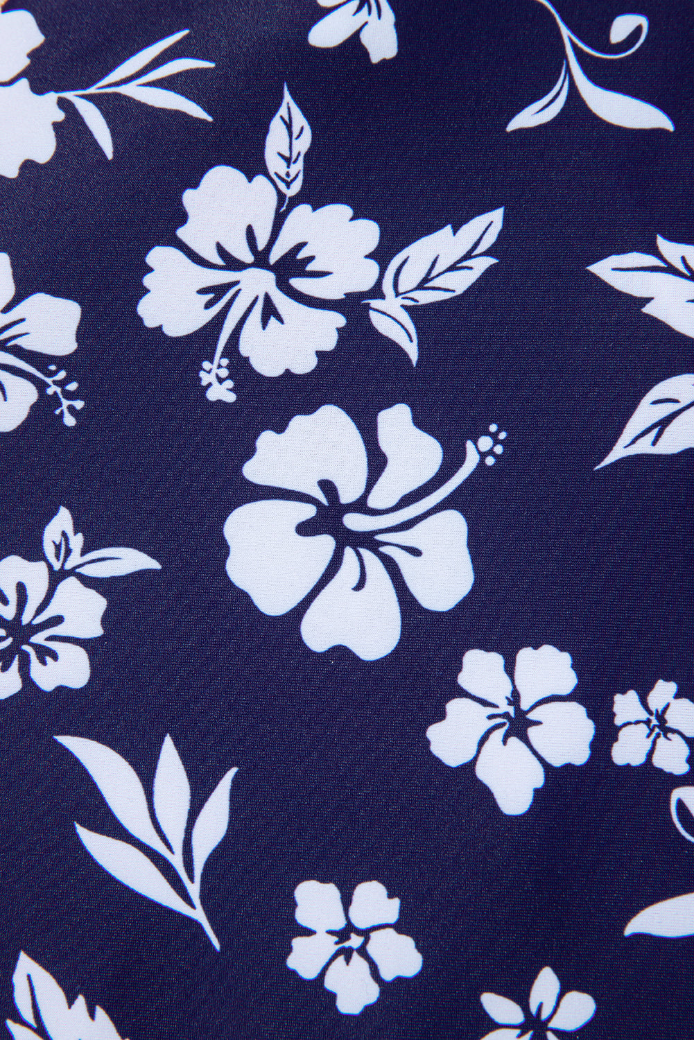 Sky Blue Crossed Back Floral Print Asymmetric Knot Side One Piece Swimsuit