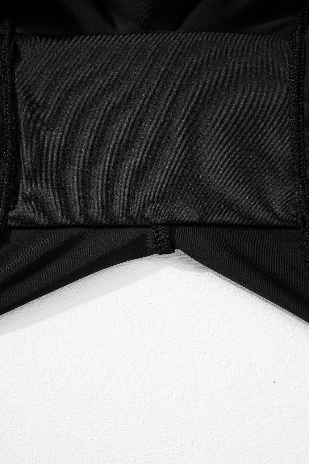 Black Solid Pocketed Cross Criss High Waist Swim Skort