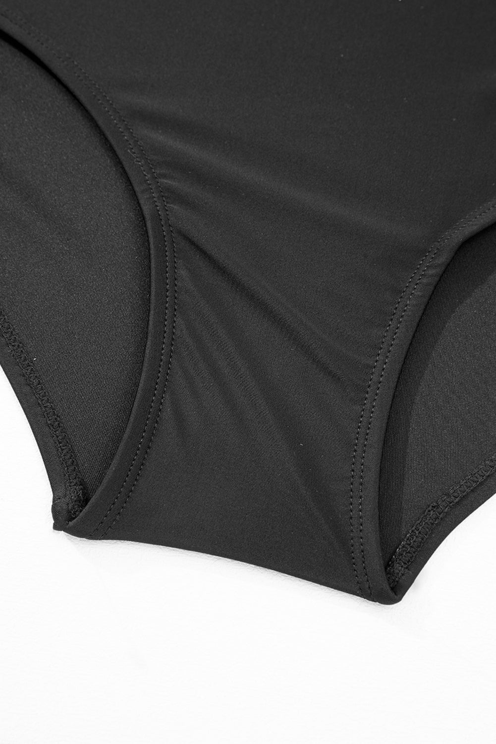 Black Stripe Plus Size Knot Cutout Ruffle Sleeve and High Waist Swimsuit Set